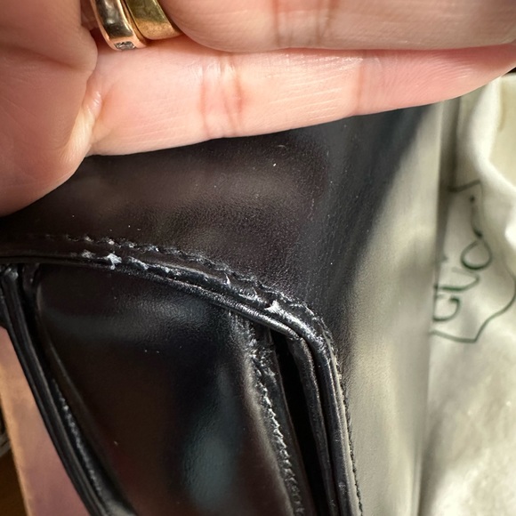 Authentic vintage GUCCI BAMBOO 1947 top handle bag black leather rare HTF - Picture 17 of 17